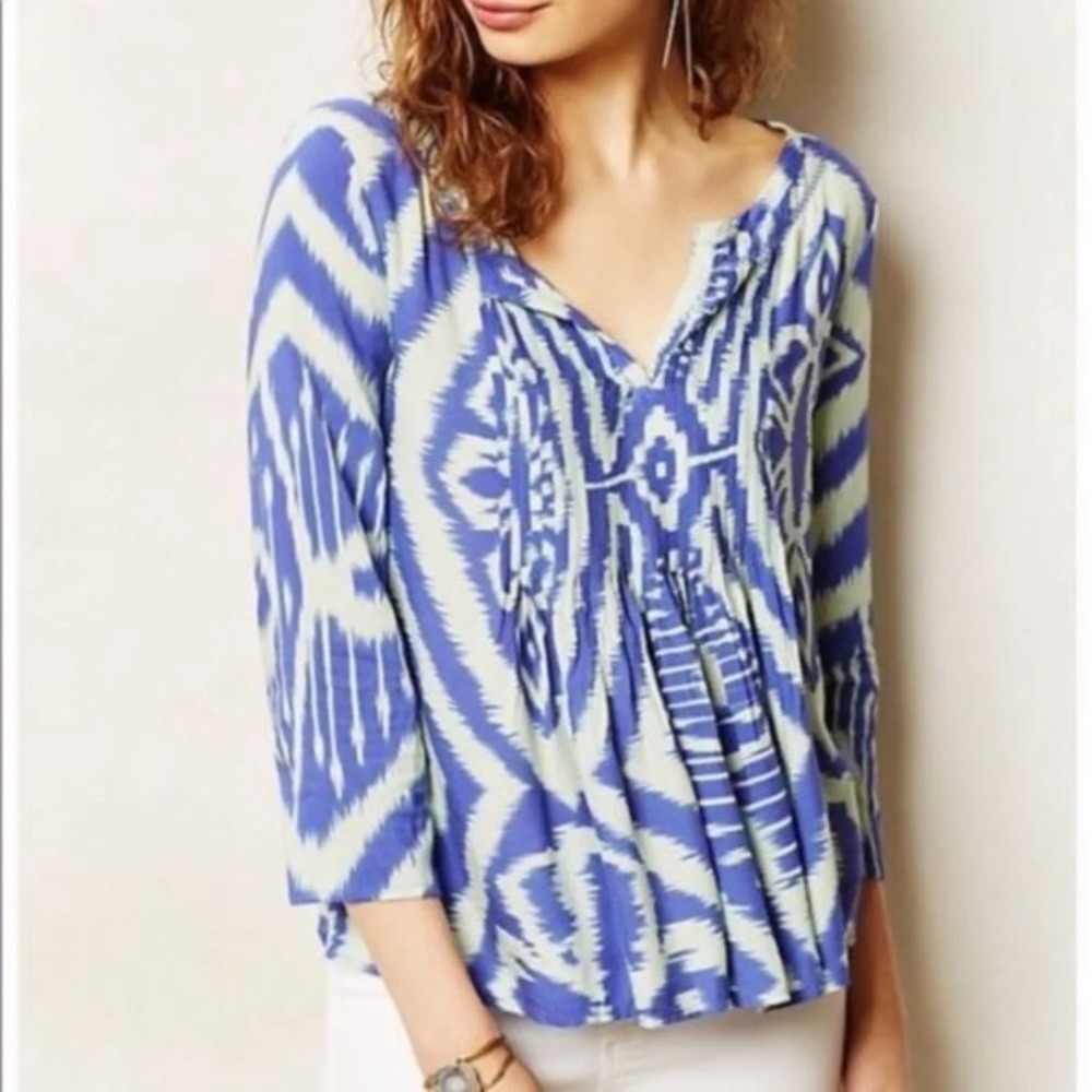 Anthropologie Vanessa Virginia Ikat Blouse